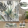 image:imageAmbesonne Brown Bathroom Decor Set 4 Pcs Including Shower Curtain with Hooks Bath Mat Soap Dispenser Toothbrush Holder in Box Essentials amp Accessories Magnolia Watercolor White Dark Grey ChocolateTeal Pale Khaki Fawn