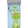 image:imageAmbesonne Cartoon Fitted Sheet amp Pillow Sham Set Sleeping Prince Frog in a Cap Polka Dots Background Animal World Kids Design Decorative Printed 3 Piece Bedding Decor Set Queen Green and BlueGreen and Blue