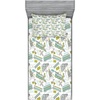 image:imageAmbesonne Cartoon Fitted Sheet amp Pillow Sham Set Sleeping Prince Frog in a Cap Polka Dots Background Animal World Kids Design Decorative Printed 3 Piece Bedding Decor Set Queen Green and BlueApple Green Turquoise