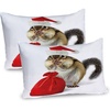 image:imageAmbesonne Christmas Pillow Sham Smiling Santa Claus Hugging Snowman in Cartoon Style Winter Hills Fir Trees Decorative Standard King Size Printed Pillowcase 36 X 20 Blue Red WhiteYellow White Red