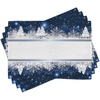 image:imageAmbesonne Christmas Place Mats Set of 4 Frosty Winter Theme Border Abstract Vibrant Trees and Stars Yuletide Art Washable Fabric Placemats for Dining Table Standard Size Blue and White