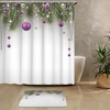 image:imageAmbesonne Christmas Shower Curtain amp Bath Mat Bundle Tree with Tinsel and Ball with Present Wrap Ribbon Celebration Picture Set of 2 with a Bathroom Drape and Plush Mat for Decor Purple Grey Green