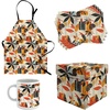 image:imageAmbesonne Fall Kitchen Gift Set with Apron Mug 4 Placemats amp Unique Box Retro Rustic Autumnal Vibe Kitchen Textiles and Cup 7pcs Set for Christmas and Housewarming Black Vermilion Mustard
