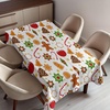 image:imageAmbesonne Gingerbread Man Tablecloth Christmas Graphic Pattern Star Cookies Apples Bells Rectangular Table Cover for Dining Room Kitchen Decor 52 X 70Red CinnamonRed Cinnamon