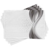 image:imageAmbesonne Grey Place Mats Set of 4 Wavy Vertical Curved Stripes with Flowers and Leaves Vintage Damask Inspired Washable Fabric Placemats for Dining Table Standard Size Pale Grey