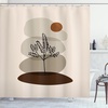 image:imageAmbesonne Mid Century Modern Boho Shower Curtain Botanical Leafy Tree with Earth Tones Abstract Aura Rounds Cloth Fabric Bathroom Decor Set with Hooks 69 W x 75 L Champagne Chocolate