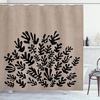 image:imageAmbesonne Mid Century Modern Boho Shower Curtain Contemporary Leaves Silhouettes Rectangle Shapes Art Cloth Fabric Bathroom Decor Set with Hooks 69 W x 105 L Warm Taupe Charcoal Grey