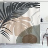 image:imageAmbesonne Mid Century Modern Boho Shower Curtain Contemporary of Leafy Silhouettes Monsteras and Rounds Cloth Fabric Bathroom Decor Set with Hooks 69 W x 105 L Grey Teal Tan and Brown