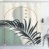 image:imageAmbesonne Mid Century Modern Boho Shower Curtain Exotic Leaf Silhouette with Abstract Semicircle Print Cloth Fabric Bathroom Decor Set with Hooks 69 W x 84 L Ivory Pale Reseda Green