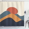 image:imageAmbesonne Mid Century Modern Boho Shower Curtain Minimal Art of Mountains and Sun in Grunge Effect Cloth Fabric Bathroom Decor Set with Hooks 69 W x 105 L Eggshell and Multicolor
