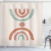 image:imageAmbesonne Mid Century Modern Boho Shower Curtain Minimalist and Pastel Stripes with Dot Rainbow Look Cloth Fabric Bathroom Decor Set with Hooks 69 W x 70 L Pale Rust and Almond Green