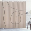 image:imageAmbesonne Mid Century Modern Boho Shower Curtain Muted Tones Minimalist Abstract Drawn Stripes Print Cloth Fabric Bathroom Decor Set with Hooks 69 W x 75 L Charcoal Grey Pale Sepia