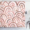 image:imageAmbesonne Mid Century Modern Boho Shower Curtain Neutral Scandinavian Rainbows Simple Dreamy Lines Cloth Fabric Bathroom Decor Set with Hooks 69 W x 84 L White Pale Cinnamon Blush