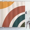 image:imageAmbesonne Mid Century Modern Boho Shower Curtain Retro Abstract Conceot Stripes with Polka Dots Print Cloth Fabric Bathroom Decor Set with Hooks 69 W x 105 L Cinnamon Apricot Eggshell