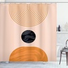 image:imageAmbesonne Mid Century Modern Boho Shower Curtain Semi Circles and Planet Rounds on a Soft Background Cloth Fabric Bathroom Decor Set with Hooks 69 W x 75 L Dark Orange and Pale Peach