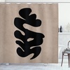 image:imageAmbesonne Mid Century Modern Boho Shower Curtain Simple Brush Stroke with Earth Tones Rectangle Print Cloth Fabric Bathroom Decor Set with Hooks 69 W x 84 L Warm Taupe Charcoal Grey