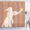 image:imageAmbesonne Mid Century Modern Boho Shower Curtain Simple Cream Tone Lady Look Silhouette Composition Print Cloth Fabric Bathroom Decor Set with Hooks 69 W x 70 L Pale Rust Champagne