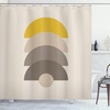 image:imageAmbesonne Mid Century Modern Boho Shower Curtain Simple Semicircle Pattern with Neutral Colors Print Cloth Fabric Bathroom Decor Set with Hooks 69 W x 84 L Ivory Mustard Pale Taupe