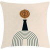 image:imageAmbesonne Mid Century Modern Boho Throw Pillow Cushion Cover Abstract Design of Geometric Round and Whirly Stripes Decorative Square Accent Pillow Case 16 X 16 Dark Reseda Green Ginger