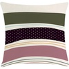 image:imageAmbesonne Mid Century Modern Boho Throw Pillow Cushion Cover Bold Stripes with Minimalist Spots on Eggshell Back Decorative Square Accent Pillow Case 26 X 26 Dark Purple and Army Green