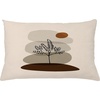 image:imageAmbesonne Mid Century Modern Boho Throw Pillow Cushion Cover Botanical Leafy Tree with Earth Tones Abstract Aura Rounds Decorative Rectangle Accent Pillow Case 26 X 16 Champagne Chocolate