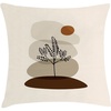 image:imageAmbesonne Mid Century Modern Boho Throw Pillow Cushion Cover Botanical Leafy Tree with Earth Tones Abstract Aura Rounds Decorative Square Accent Pillow Case 24 X 24 Champagne Chocolate