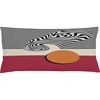 image:imageAmbesonne Mid Century Modern Boho Throw Pillow Cushion Cover Chill Sun Look Round with Funky Stripes Dreamy Print Decorative Rectangle Accent Pillow Case 36 X 16 Champagne Pale Vermilion