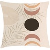 image:imageAmbesonne Mid Century Modern Boho Throw Pillow Cushion Cover Dreamy Round and Crescent Pattern with Exotic Leaves Decorative Square Accent Pillow Case 24 X 24 Taupe Pale Rust Champagne