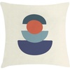 image:imageAmbesonne Mid Century Modern Boho Throw Pillow Cushion Cover Geometric Balance with Semi Circles Weathered Effect Decorative Square Accent Pillow Case 16 X 16 Eggshell and Paprika