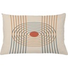 image:imageAmbesonne Mid Century Modern Boho Throw Pillow Cushion Cover Geometric Design Minimalist Stripes and Circles Like Eye Decorative Rectangle Accent Pillow Case 26 X 16 Champagne Dark Salmon