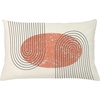 image:imageAmbesonne Mid Century Modern Boho Throw Pillow Cushion Cover Grunge Planet Inspired Round with Stripes on Ivory Back Decorative Rectangle Accent Pillow Case 26 X 16 Salmon Charcoal Grey