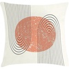 image:imageAmbesonne Mid Century Modern Boho Throw Pillow Cushion Cover Grunge Planet Inspired Round with Stripes on Ivory Back Decorative Square Accent Pillow Case 28 X 28 Salmon Charcoal Grey