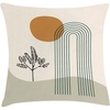image:imageAmbesonne Mid Century Modern Boho Throw Pillow Cushion Cover Minimalist Abstract Boho Roundy Stripes and Leaf with Sun Decorative Square Accent Pillow Case 24 X 24 Amber Champagne Dusk