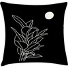 image:imageAmbesonne Mid Century Modern Boho Throw Pillow Cushion Cover Minimalist Design Outline Leaves in Nocturnal Scene with Moon Art Decorative Square Accent Pillow Case 40 X 40 Black White