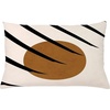 image:imageAmbesonne Mid Century Modern Boho Throw Pillow Cushion Cover Minimalist Sun Look Round Shape with Stripes Pattern Art Decorative Rectangle Accent Pillow Case 26 X 16 Caramel Charcoal Grey