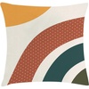 image:imageAmbesonne Mid Century Modern Boho Throw Pillow Cushion Cover Retro Abstract Conceot Stripes with Polka Dots Print Decorative Square Accent Pillow Case 26 X 26 Cinnamon Apricot Eggshell