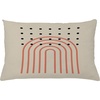image:imageAmbesonne Mid Century Modern Boho Throw Pillow Cushion Cover Simple Roundy Lines and Spots on Eggshell Tone Back Decorative Rectangle Accent Pillow Case 26 X 16 Pale Mustard Dark Salmon