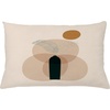 image:imageAmbesonne Mid Century Modern Boho Throw Pillow Cushion Cover Simplistic Leaf in a Vase Motif on Abstract Rounds Art Decorative Rectangle Accent Pillow Case 26 X 16 Dark Reseda Green Beige
