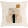 image:imageAmbesonne Mid Century Modern Boho Throw Pillow Cushion Cover Simplistic Leaf in a Vase Motif on Abstract Rounds Art Decorative Square Accent Pillow Case 20 X 20 Dark Reseda Green Beige