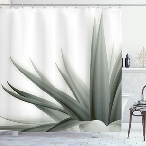 image:imageAmbesonne Anime Shower Curtain Cartoon Smiling Panda Fun Animal Theme Japanese Manga Teen Art Print Cloth Fabric Bathroom Decor Set with Hooks 69 W x 70 L White GreySage Green
