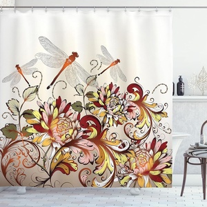 image:imageAmbesonne Anime Shower Curtain Cartoon Smiling Panda Fun Animal Theme Japanese Manga Teen Art Print Cloth Fabric Bathroom Decor Set with Hooks 69 W x 70 L White GreyOrange Ruby Rose