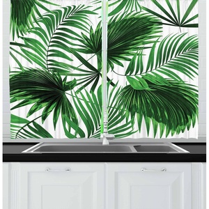 image:imageAmbesonne Cartoon Kitchen Curtains Colorful Scene of Animals Happy Smiling Faces Digital Illustration Window Drapes 2 Panel Set for Kitchen Cafe Decor 55 x 39 Lime Green and MulticolorFern Green White
