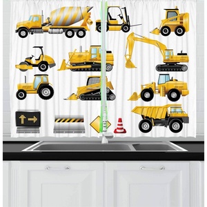 image:imageAmbesonne Cartoon Kitchen Curtains Colorful Scene of Animals Happy Smiling Faces Digital Illustration Window Drapes 2 Panel Set for Kitchen Cafe Decor 55 x 39 Lime Green and MulticolorEarth Yellow Black Red