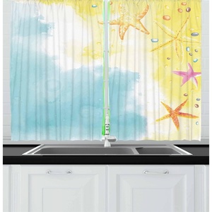 image:imageAmbesonne Cartoon Kitchen Curtains Colorful Scene of Animals Happy Smiling Faces Digital Illustration Window Drapes 2 Panel Set for Kitchen Cafe Decor 55 x 39 Lime Green and MulticolorBlue Yellow