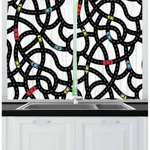 image:imageAmbesonne Cartoon Kitchen Curtains Colorful Scene of Animals Happy Smiling Faces Digital Illustration Window Drapes 2 Panel Set for Kitchen Cafe Decor 55 x 39 Lime Green and MulticolorBlack Yellow Blue