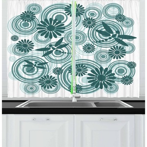image:imageAmbesonne Cartoon Kitchen Curtains Colorful Scene of Animals Happy Smiling Faces Digital Illustration Window Drapes 2 Panel Set for Kitchen Cafe Decor 55 x 39 Lime Green and MulticolorPetrol Blue