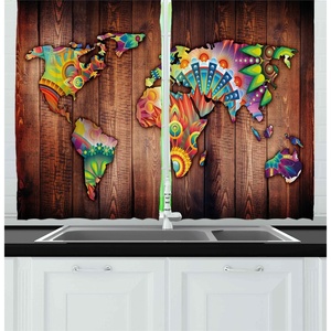 image:imageAmbesonne Cartoon Kitchen Curtains Group of Savannah Jungle Animals with Funny Expressions Savannah Mascots Print Window Drapes 2 Panel Set for Kitchen Cafe Decor 55 x 39 Orange Multicolor GreenBrown and Multicolor