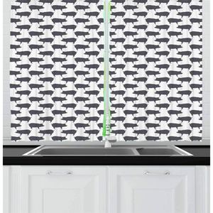 image:imageAmbesonne Cartoon Kitchen Curtains Group of Savannah Jungle Animals with Funny Expressions Savannah Mascots Print Window Drapes 2 Panel Set for Kitchen Cafe Decor 55 x 39 Orange Multicolor GreenCharcoal Grey and White