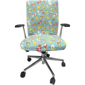 image:imageAmbesonne Cartoon Office Chair Slipcover Xray Part of an Abstract Skeleton Image in Repetitive Grunge Pattern Protective Stretch Decorative Fabric Cover Standard Size Ivory CharcoalAqua Blue
