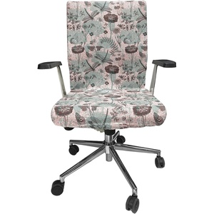 image:imageAmbesonne Cartoon Office Chair Slipcover Xray Part of an Abstract Skeleton Image in Repetitive Grunge Pattern Protective Stretch Decorative Fabric Cover Standard Size Ivory CharcoalTeal Brown